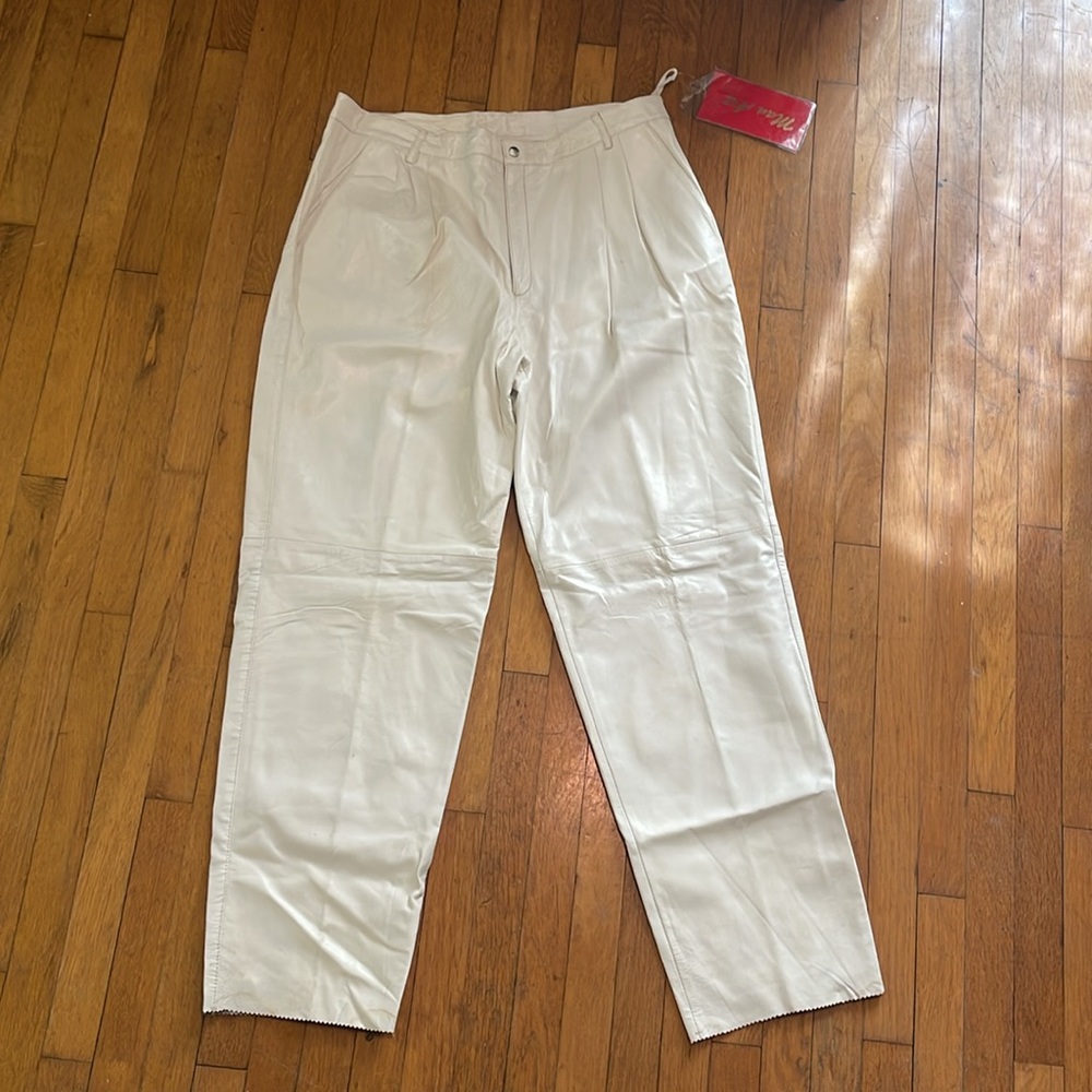 Man Art Designs vintage Leather Jeans NWT
